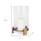 Homeroots 14" Antiqued Gold Geometric Glass And Metal Tabletop Hurricane Candle Holder 608420 - alternate 4