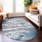 World Rug Gallery Distressed Abstract Watercolor Area Rug 5 ft x 7 ft Oval Blue 928BLUE5OV - alternate 4