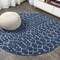Jonathan Y Moroccan HYPE Boho Vintage Diamond Blue/White 5 ft Round Area Rug MOH101A-5R - alternate 1
