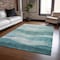 Homeroots 9' X 12' Teal Blue And Aqua Abstract Washable Indoor Outdoor Area Rug 604993 - alternate 9