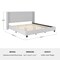 Martha Stewart Kay King Upholstered Platform Bed w/Channel Stitched Wingback Headboard/Cushioned Siderails, Gray TW-3WDB03-K-GY-MS - alternate 10