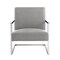 Homeroots 27" Light Gray And Silver Faux Leather Arm Chair 533872 - alternate 1