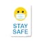 Signmission Public Safety Sign, Stay Safe Smiley Face W/ Mask, 18in X 12in Aluminum Sign, OS-NS-A-1218-25348 OS-NS-A-1218-25348 - alternate 1
