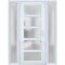 Vdomdoors Front Exterior Prehung FiberGlass Door Frosted Glass / Manux 8002 White Silk / 2 Sidelight Exterior MANUX8002EXD-WS-W16+36+16 x H80-LH - alternate 3