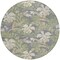 Homeroots 8' Gray Beige And Olive Green Round Botanical Leaves Washable Indoor Outdoor Area Rug 618402 - alternate 6