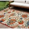 Homeroots 9' X 12' Ivory Red Blue And Green Floral Indoor Outdoor Area Rug 548122 - alternate 9