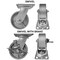 Hyw Products Heavy Duty Caster Set 5in Steel Wheels, 2 Swivel & 2 Swivel with Brake, 4PK 40-50S-A1-SS-2,40-50S-A1-SS-TB-2 - alternate 4