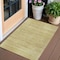 Homeroots 3' X 5' Gold Wheat And Beige Striped Washable Indoor Outdoor Area Rug 588082 - alternate 1