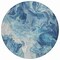 Homeroots 8' Teal Blue And Ivory Round Abstract Washable Indoor Outdoor Area Rug 617802 - alternate 8