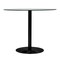 Homeroots 36" Clear And Black Rounded Glass And Steel Pedestal Base Dining Table 546173 - alternate 5