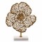 Homeroots 18" Antiqued Gold And White Aluminum And Marble Flowers Abstract Tabletop Sculpture 628148 - alternate 1