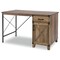 Homeroots 47" Oak Wood Wall Mounted Trestle Writing Desk 568265 - alternate 8