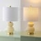 Jonathan Y Daphne 20 in. Contemporary Transitional Metal/Glass Ribbed Gourd LED Table Lamp, Ivory/Brass Gold JYL1099G - alternate 9
