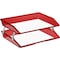 Acrimet Facility 2 Tier Letter Tray Side Load Letter Size Desktop File Organizer Plastic Clear Red 253.7 - alternate 7