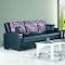 Homeroots 87" Black Faux Leather Convertible Futon Sleeper Sofa And Toss Pillows With Storage 607139 - alternate 3