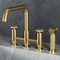 Vigo Cass Two-Handle Widespread Bridge Kitchen Faucet with Side Sprayer in Matte Brushed Gold VG02051MG - alternate 1