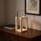 Homeroots 13" Natural Distressed Geometric Solid Wood Tabletop Lantern Candle Holder 634817 - alternate 8