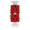 Leviton Dup Rec 15A 125V 2MCtrl Self-Gr Red 5262-S2R - alternate 1
