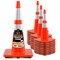 Xpose Safety 28 Inch Orange Slim Line Traffic Cones Heavy Duty 10lb with 6in and 4in Collars, DOT Approved, 24PK AOTC28SL-64-10L-24-X - alternate 1