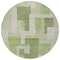 Homeroots 8' Green Sage And Beige Round Geometric Washable Indoor Outdoor Area Rug 613207 - alternate 8