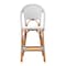 Bali & Pari Genica Classic French Two-Tone Navy and White Weaving and Natural Rattan Bar Stool 251-13957-ZORO - alternate 10