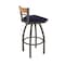 Holland Bar Stool Co Revelle 30in Swivel Bar Stool with Bronze Finish, Medium Back and Canter Twilight Seat 881 - alternate 11