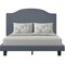 Homeroots Gray Upholstered King Bed Frame with Nailhead Trim 526866 - alternate 9