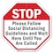 Signmission Stop Please Follow Social Distancin, 6 Inch X 6 Inch, Plastic Sign OC-P-6-196 - alternate 1