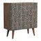 Homeroots 32in Dark Brown Black and White Solid Wood And Inlaid Bone Textured Accent Cabinet With Two Doors 654282 - alternate 10