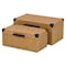 Homeroots Set of Two Brown And Black Faux Rattan Nesting Storage Boxes With Lids, 2PK 712931 - alternate 10