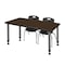 Regency Kee Adjustable Classroom Table W/ 2 Andy Stack Chairs, 60 in W, 24 in L, Neo Walnut MT6024NWAPGY45BK - alternate 1