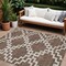 Homeroots 9' X 12' Brown And Ivory Geometric Washable Indoor Outdoor Area Rug 593760 - alternate 1