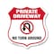 Signmission Private Driveway Shield Sign No Turn Aro, 18 Inch X 18 Inch, Plastic Sign SHI-P-18-435 - alternate 1