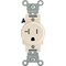 Leviton 20A Light Almond Commercial Grade 5-20R Tamper Resistant Single Outlet R56-T5020-0TS - alternate 2