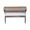 Homeroots 72in Ivory Brown And Black Tufted Cotton Wood And Metal Cushioned Bench With Pillow 489313 - alternate 1