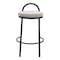 Homeroots Set of Two 26" Beige and Black Chenille and Steel Low Back Counter Height Bar Chairs, 2PK 555719 - alternate 6
