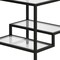 Homeroots 22" Black And Clear Glass And Steel Square End Table With Two Shelves 544210 - alternate 9