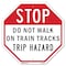 Signmission Stop Do Not Walk on Train Tracks Tr, 6 Inch X 6 Inch, Plastic Sign OC-P-6-211 - alternate 1