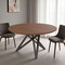 Homeroots 47" Brown and Gray Wood and Stainless Steel Cross Leg Base Round Top Dining Table 555149 - alternate 6