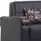 Homeroots 74" Black Faux Leather Convertible Futon Sleeper Sofa And Toss Pillows With Storage 607182 - alternate 9