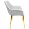 Leisuremod Markley Modern Leather Dining Arm Chair With Gold Metal Legs, Light Grey ECG26LGR - alternate 8