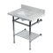 Kingston Brass 30-Inch Carrara Marble Console Sink with Brass Legs and Shelf, 8-Inch, 3-Hole KVPB30MBSQB1 - alternate 1