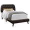 Homeroots Brown Twin Tufted Upholstered Faux Leather Bed Frame 333328 - alternate 4