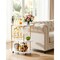 Vevor 2 Tiers Bar Cart Home Kitchen Serving Carts w/ Wine Rack Glass Holder Gold SS-8 - alternate 7