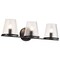 Nuvo Valentine, 3 Light Vanity, Black Finish, Hammered Glass 60/8253 - alternate 8