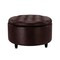 Niche Knight 28 in Large Round Pintucked Storage Ottoman with Lift off lid - Brown Faux Leather N6270TF - alternate 6