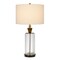 Homeroots 30" Clear Metal Table Lamp With White Empire Shade 524712 - alternate 1