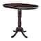 International Concepts Round 36 in Rd Top Pedestal Table, 12 in Leaf, 40.9 inH, Bar Height, Rich Mocha, 36 W, 48 L, Wood K15-36RXT-6B-2 - alternate 5