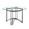 Homeroots 48" Clear And Black Glass And Iron Round Top Dining Table 569427 - alternate 1