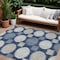 Homeroots 10' X 14' Navy Blue And Ivory Geometric Washable Indoor Outdoor Area Rug 593611 - alternate 1